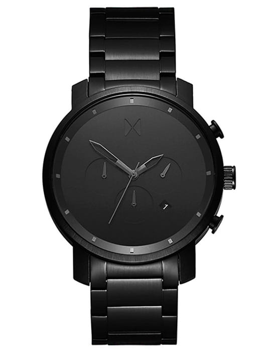 MVMT MVMT CHRONO D-MC01BB  D-MC01BB кварцевые мужские часы черный циферблат, браслет нержавеющая сталь — вид спереди